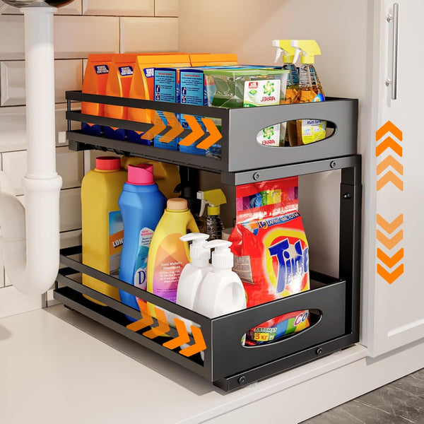 Uittrekbare gootsteenkast-organizer