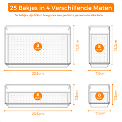 Lade Organizer Set — 25-delig, Transparant