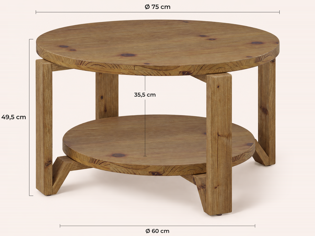 Maatvoering Assisi salontafel
