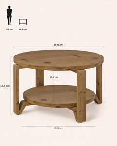 POSITY Warm bruin, Assisi salontafel, maatvoering
