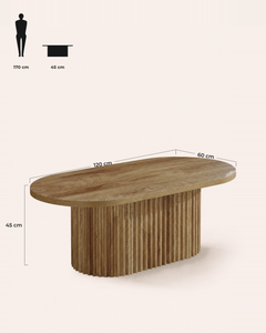 POSITY Warm bruin, Cecina salontafel, maatvoering