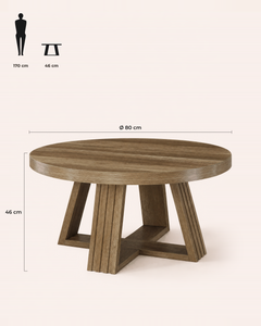 POSITY Rustiek bruin, Cortona salontafel, maatvoering