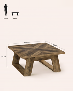 POSITY Rustiek bruin, Enna salontafel, maatvoering