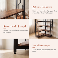 Verona hoge hoekboekenkast