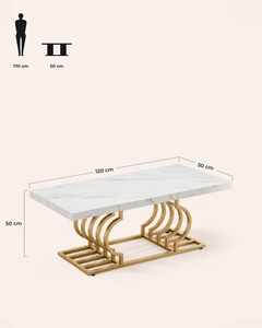 POSITY Wit met gouden accenten, Lamone salontafel, maatvoering