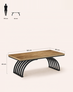 POSITY Warm bruin, Lerici salontafel, maatvoering