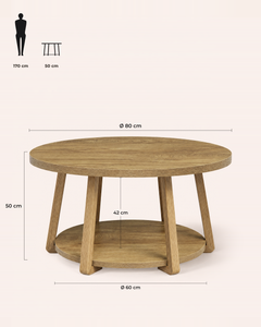 POSITY Lichtbruin, Lodi salontafel, maatvoering