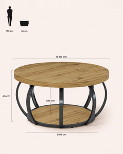 POSITY Warm bruin, Magra salontafel, maatvoering