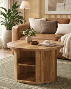 POSITY Warm bruin, Noto salontafel, sfeerbeeld in de woonkamer