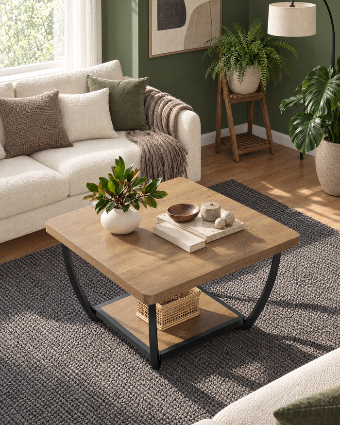 POSITY Lichtbruin met zwarte accenten, Ostuni salontafel, tweede sfeerbeeld