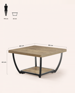 POSITY Lichtbruin met zwarte accenten, Ostuni salontafel, maatvoering