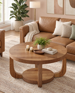 POSITY Warm bruin, Panaro salontafel, sfeerbeeld in de woonkamer