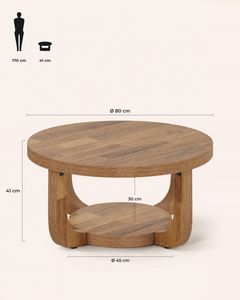 POSITY Warm bruin, Panaro salontafel, maatvoering