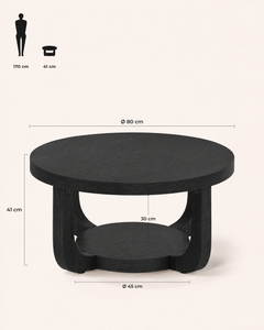 POSITY Zwart, Panaro salontafel, maatvoering