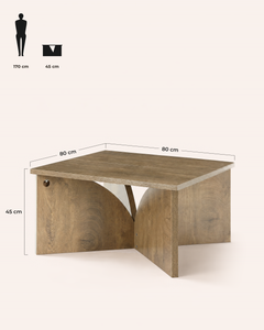 POSITY Lichtbruin, Pavia salontafel, maatvoering