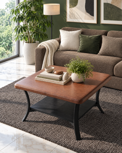 POSITY Cognac met zwarte accenten, Pesaro salontafel, tweede sfeerbeeld