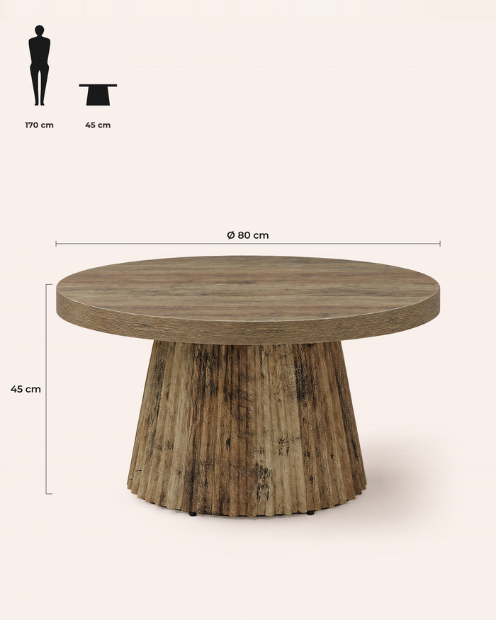 POSITY Lichtbruin, Ragusa salontafel, maatvoering