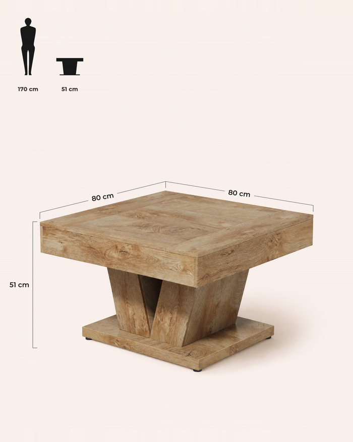 POSITY Lichtbruin, Secchia salontafel, maatvoering