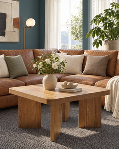 POSITY Warm bruin, Sele salontafel, sfeerbeeld in de woonkamer