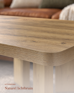 POSITY Warm bruin, Sele salontafel, detail van het blad