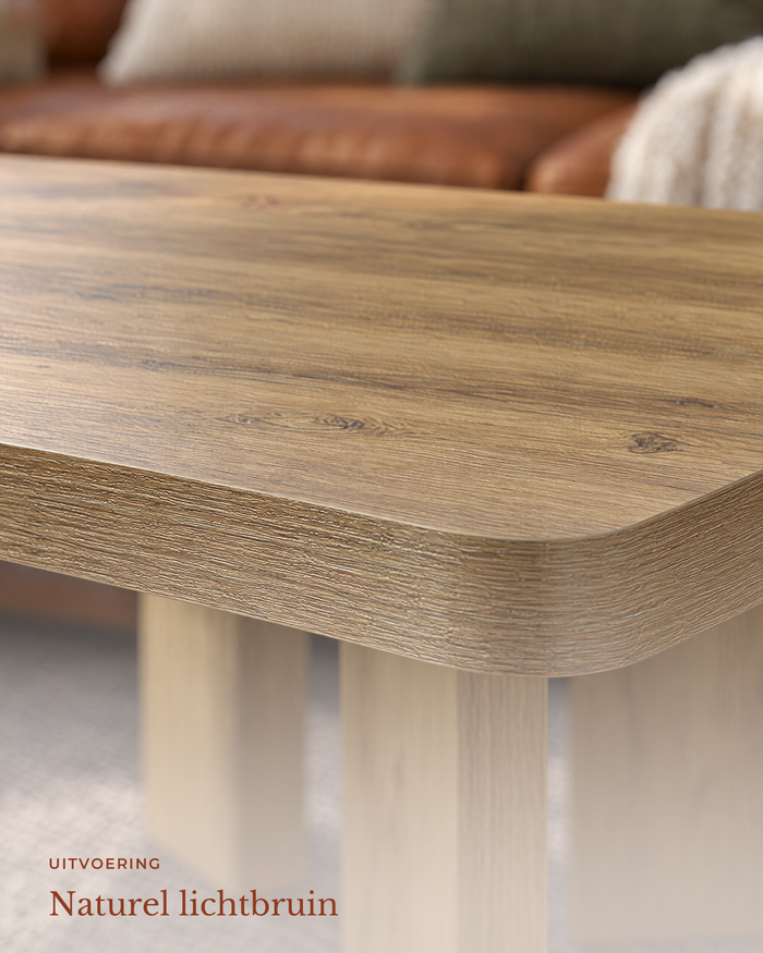 POSITY Warm bruin, Sele salontafel, detail van het blad