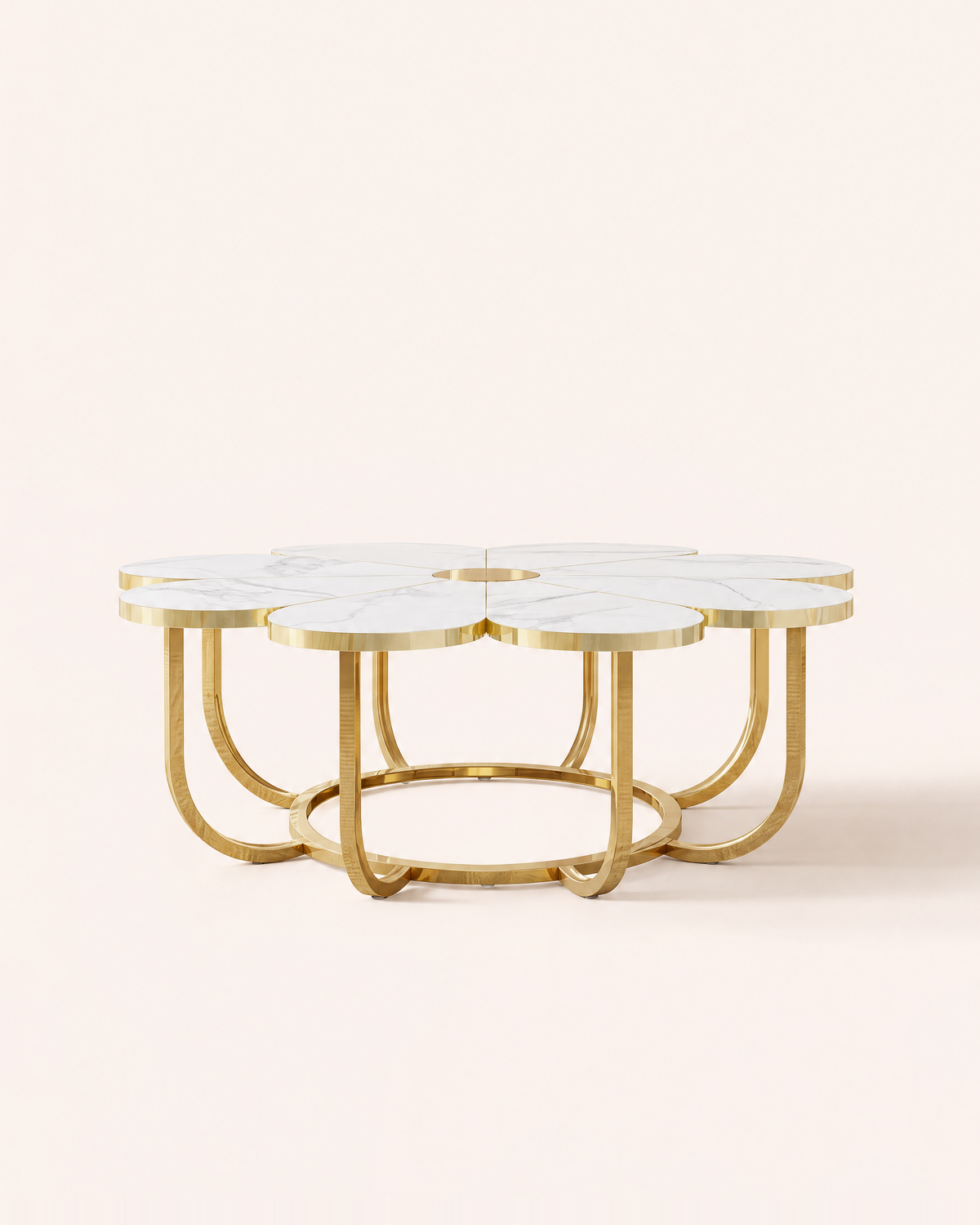 POSITY Wit marmer met gouden accenten, Serchio salontafel, productfoto