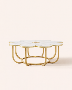 POSITY Wit marmer met gouden accenten, Serchio salontafel, productfoto