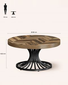 POSITY Rustiek bruin, Siena salontafel, maatvoering