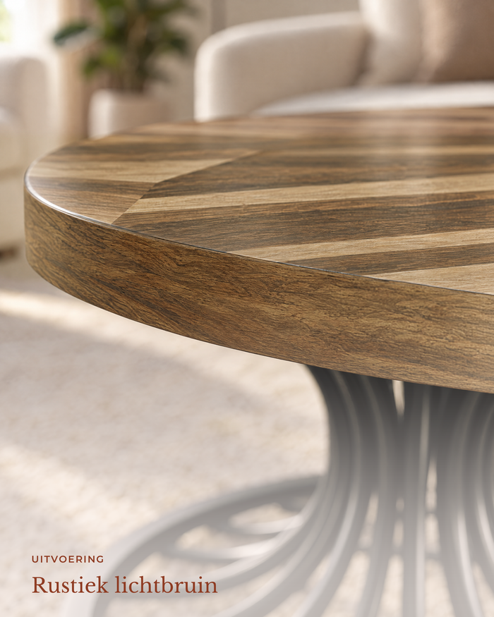 POSITY Rustiek bruin, Siena salontafel, materiaal-close-up