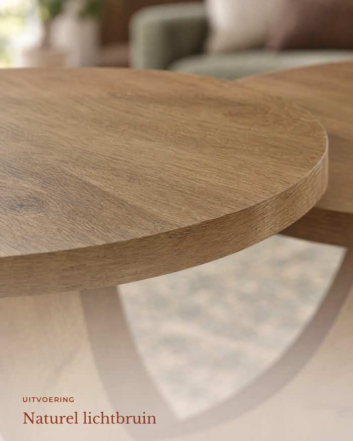 POSITY Warm bruin, Todi salontafel, detail van het blad