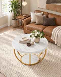 POSITY Wit marmer met gouden accenten, Varese salontafel, tweede sfeerbeeld