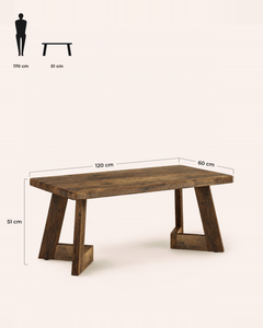 POSITY Rustiek bruin, Velino salontafel, maatvoering