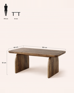 POSITY Warm bruin, Vico salontafel, maatvoering
