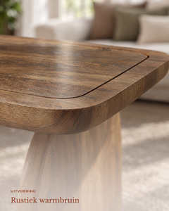 POSITY Warm bruin, Vico salontafel, detail van het blad